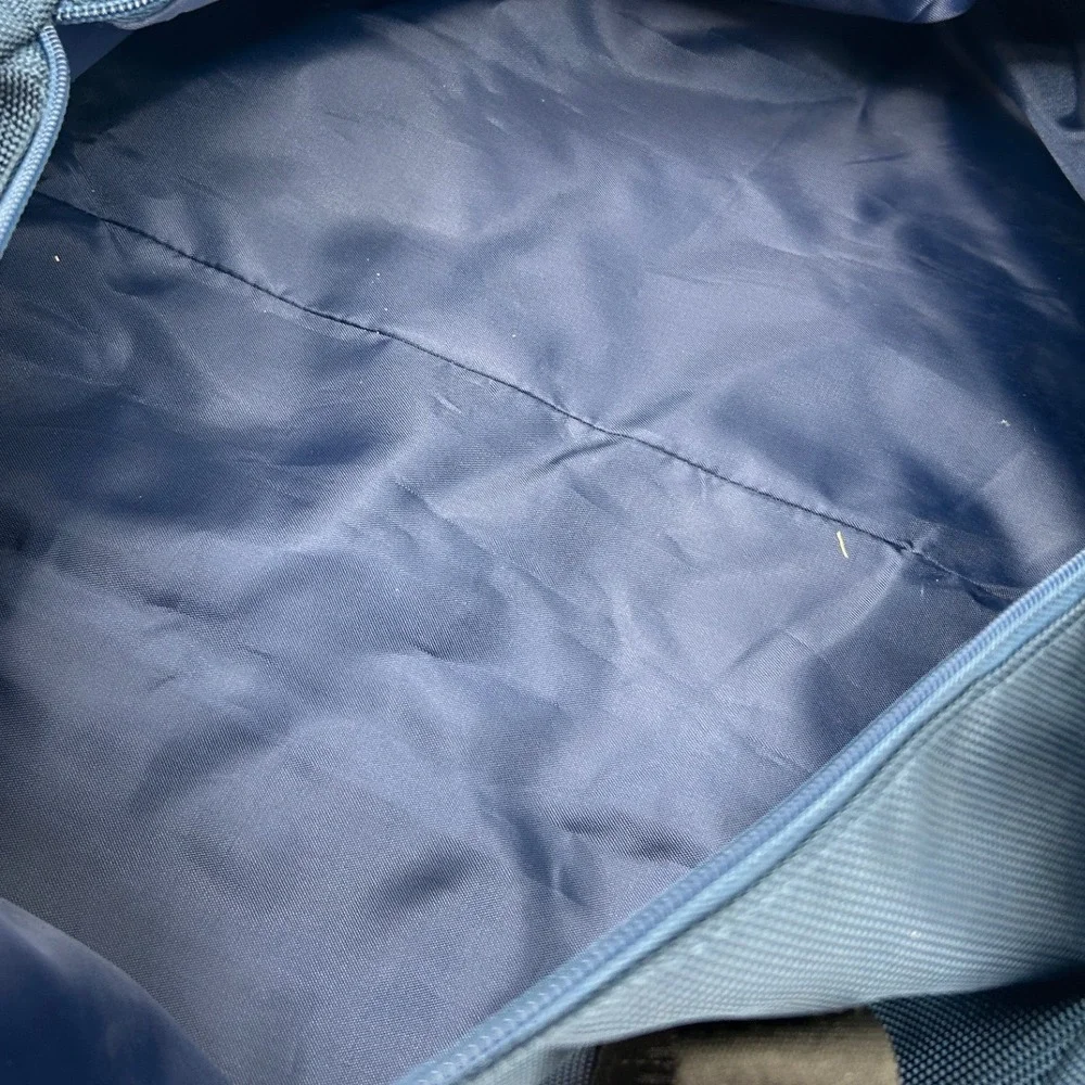 Bath & Body Works Navy Blue Duffel Bag Logo Strap Weekender Travel Gym Bag NEW